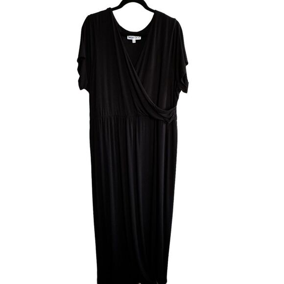 Meri Skye ~ Black Maxi Dress ~ crossover bodice ~ size 3XL - Picture 2 of 12